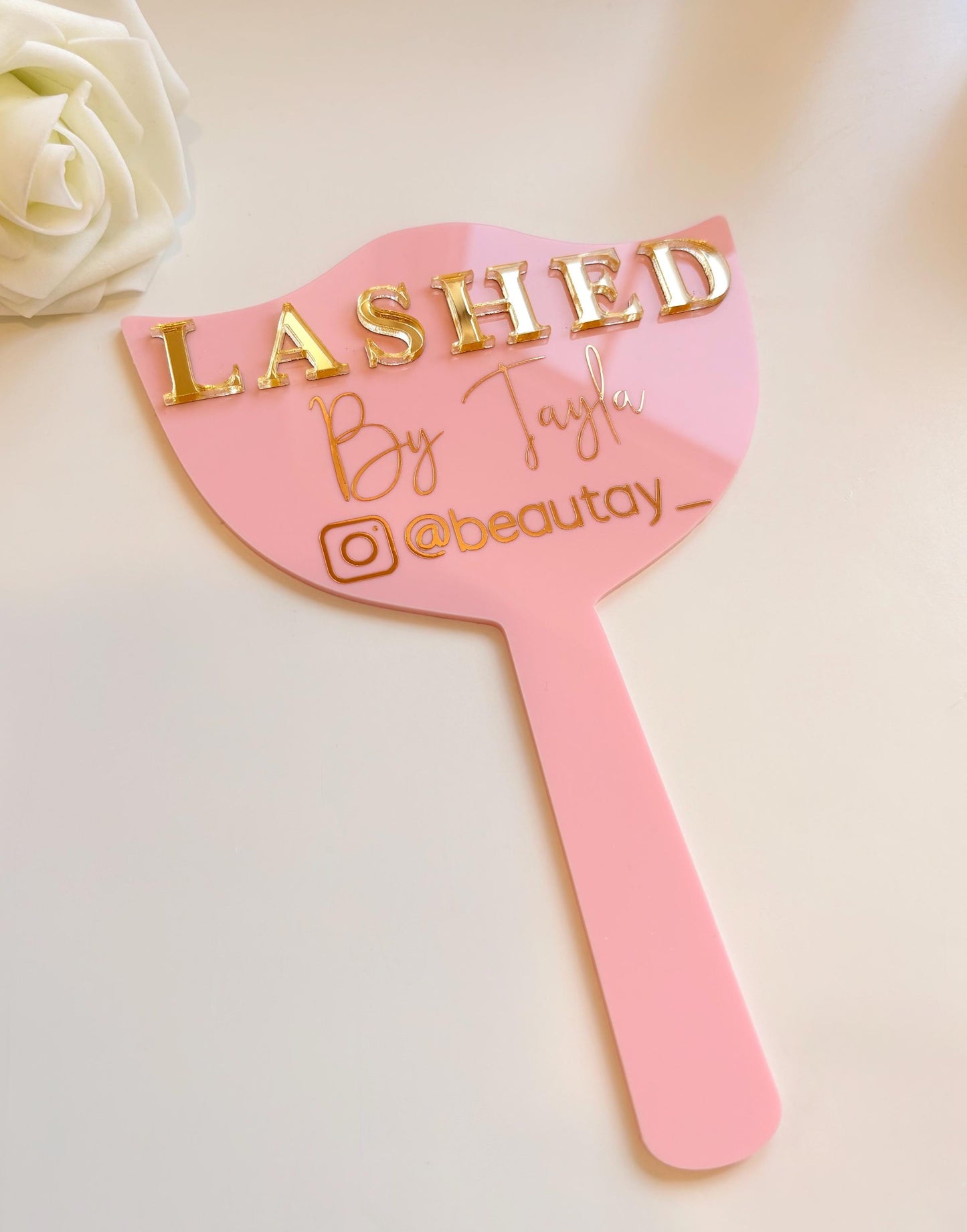 Custom Eyelash Technician Prop | Handheld Mirror
