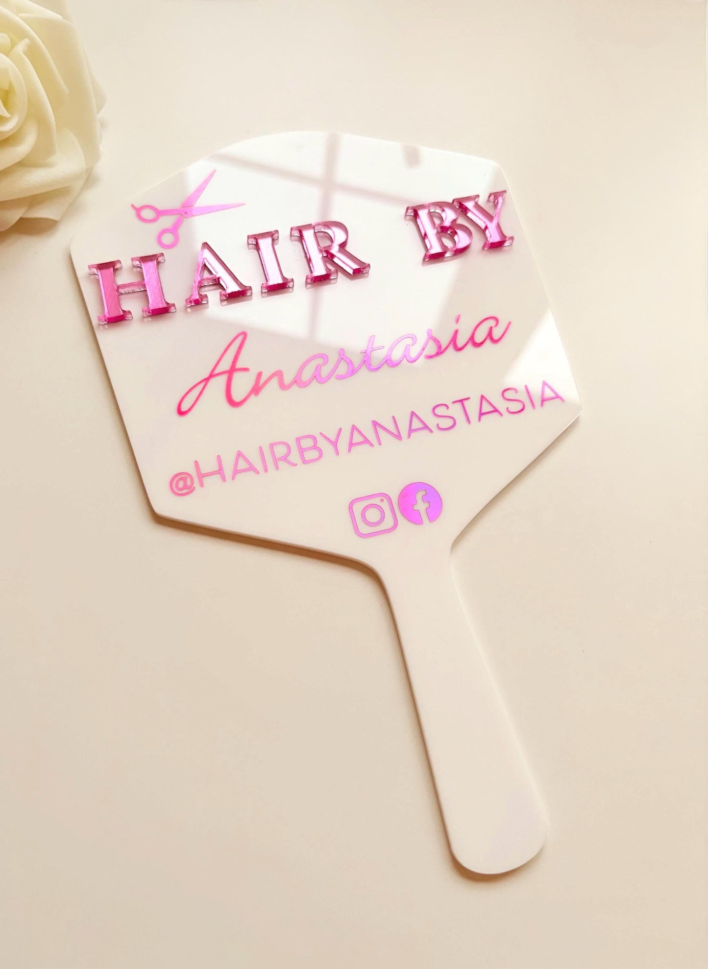 Personalised Hairdresser Mirror Prop | Custom Hair Stylist Photo Prop