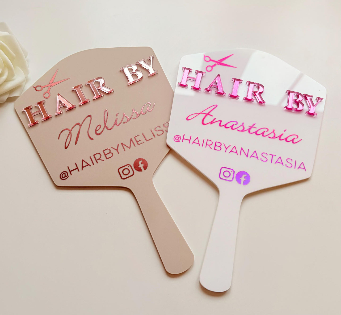 Personalised Hairdresser Mirror Prop | Custom Hair Stylist Photo Prop