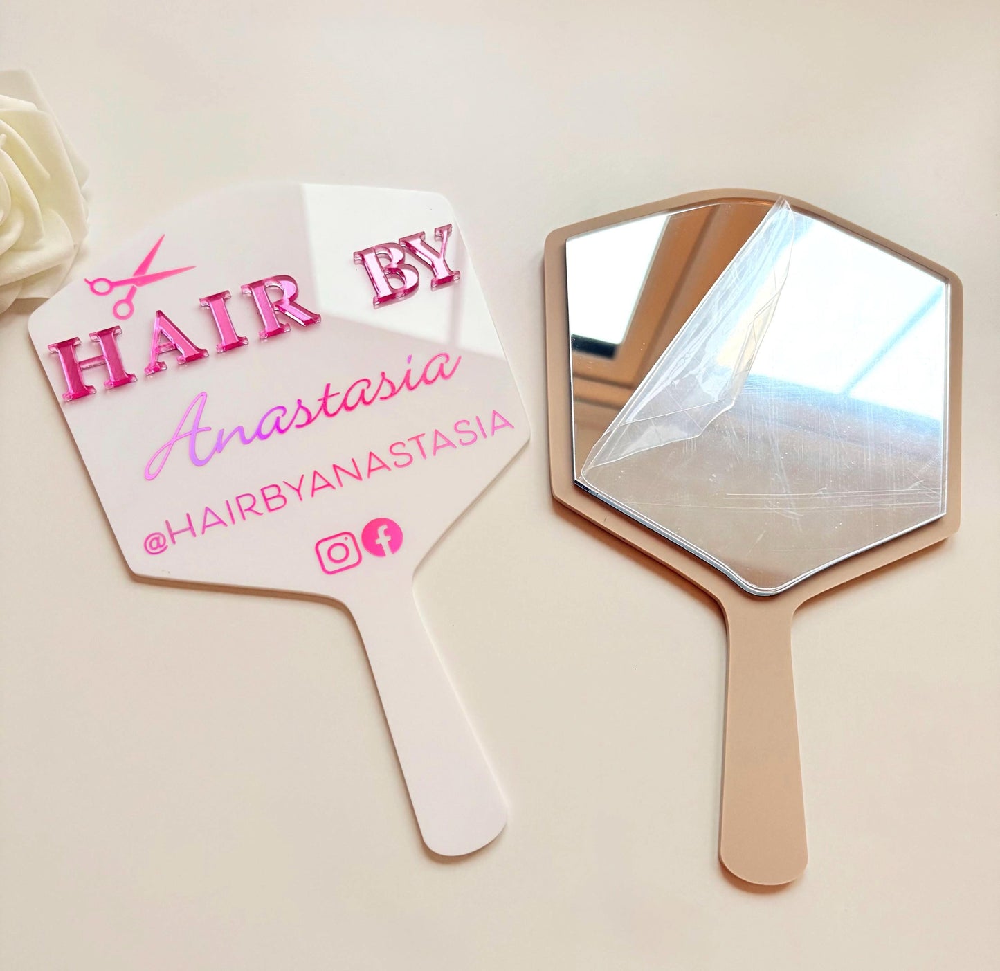 Personalised Hairdresser Mirror Prop | Custom Hair Stylist Photo Prop