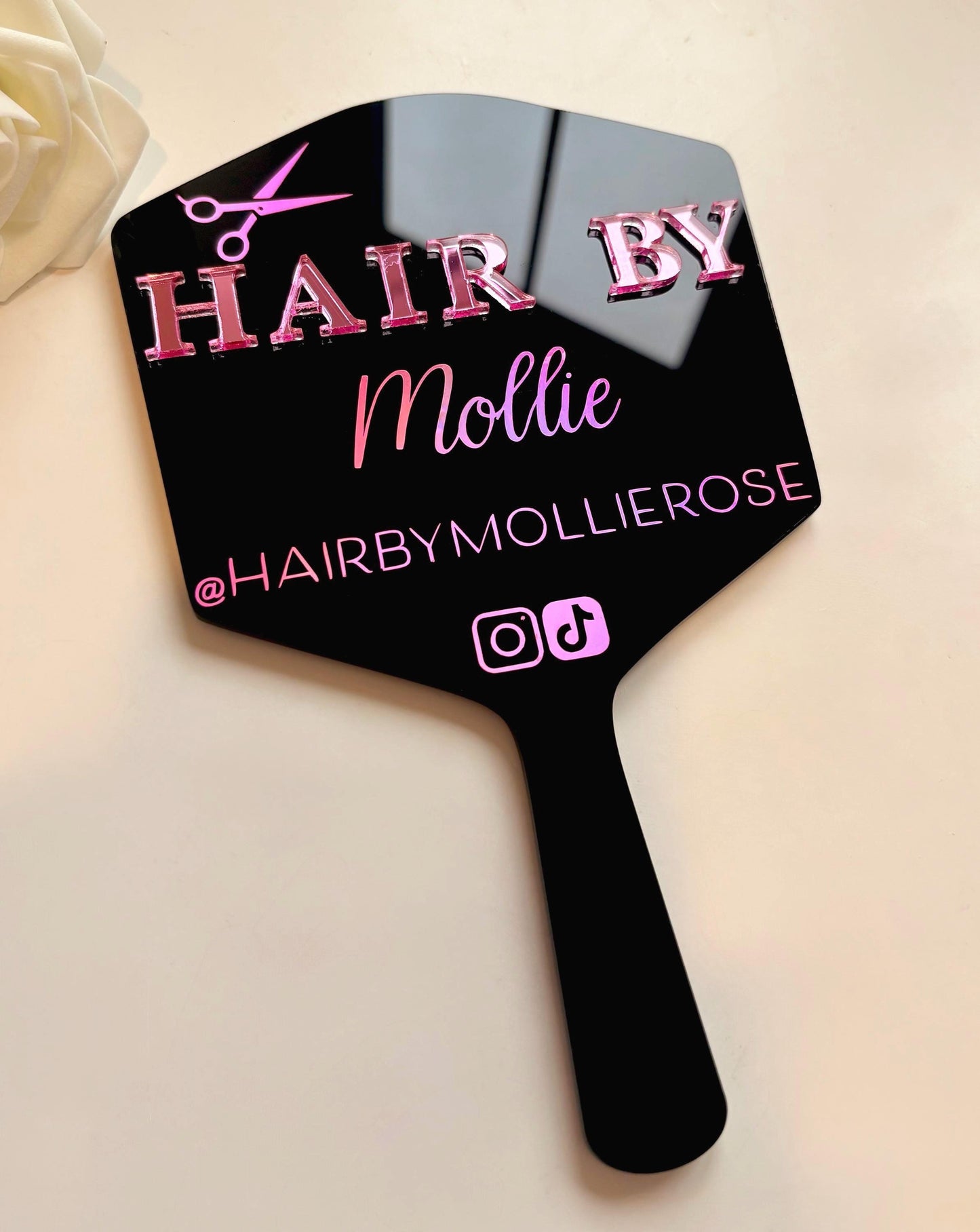 Personalised Hairdresser Mirror Prop | Custom Hair Stylist Photo Prop