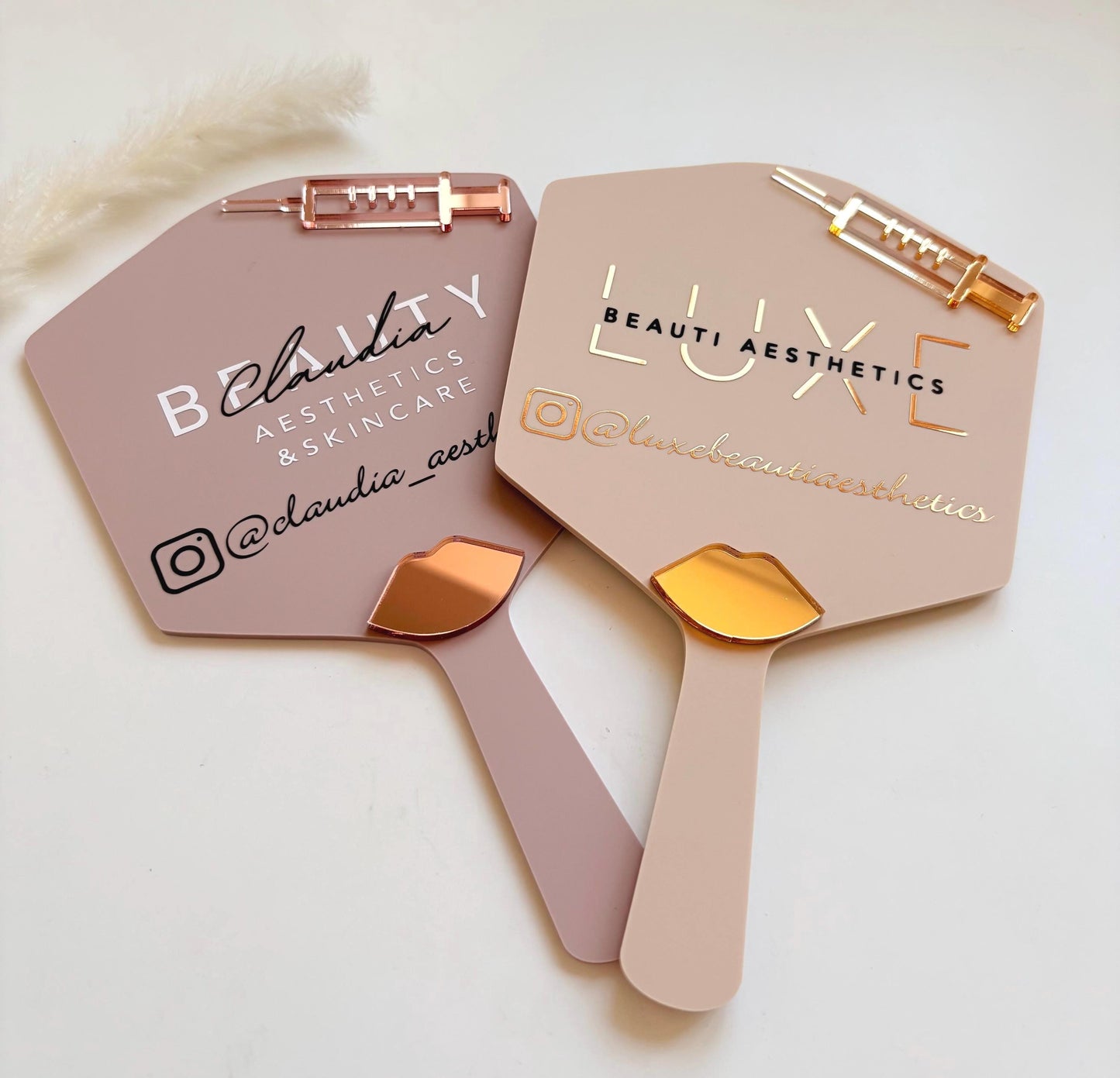 Personalised Aesthetics Mirror Logo | Custom Logo Mirror | Lip Filler Face Paddle