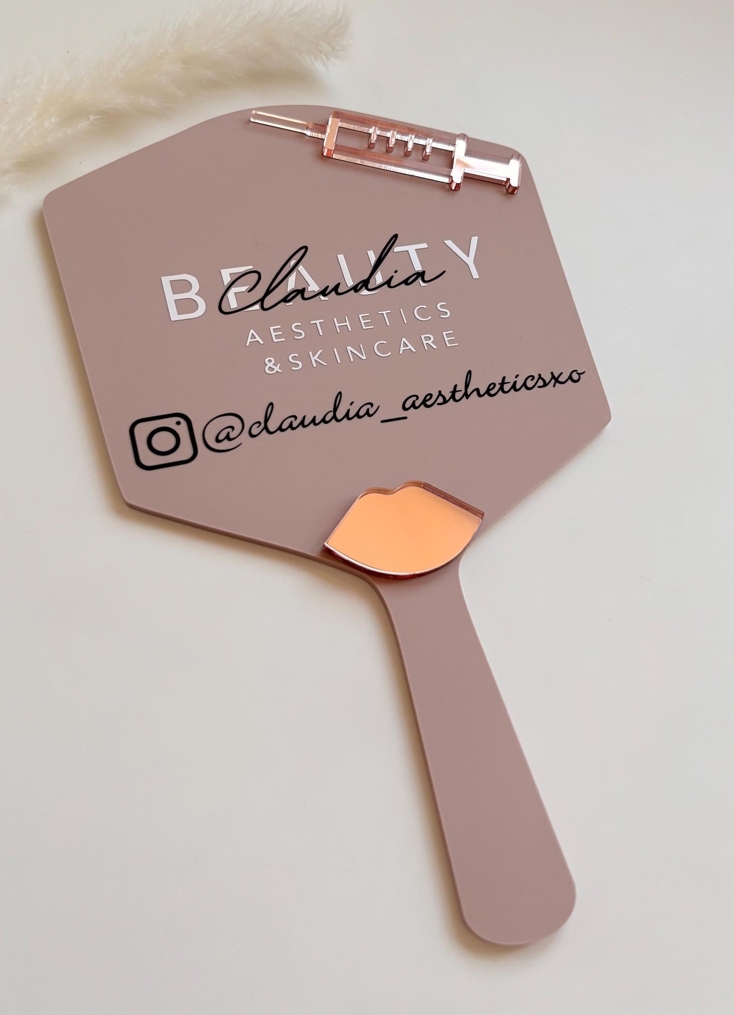 Personalised Aesthetics Handheld Mirror | Custom Logo Mirror | Aesthetics Clinic Mirror | Aestheticians Mirror | Lip Filler | DUO BUNDLE!