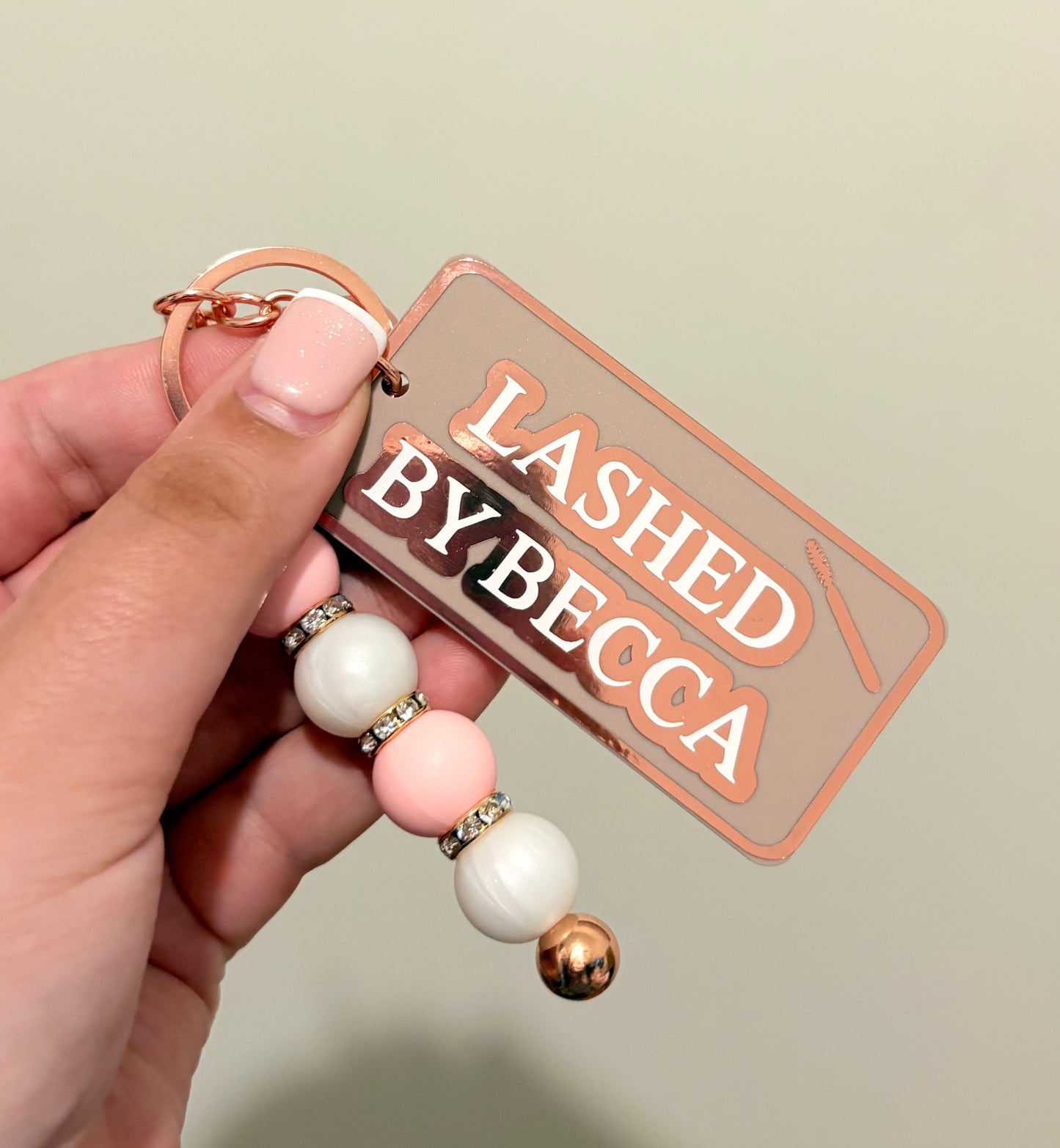 Personalised Beaded Keyring | Beauty Acrylic Keyring