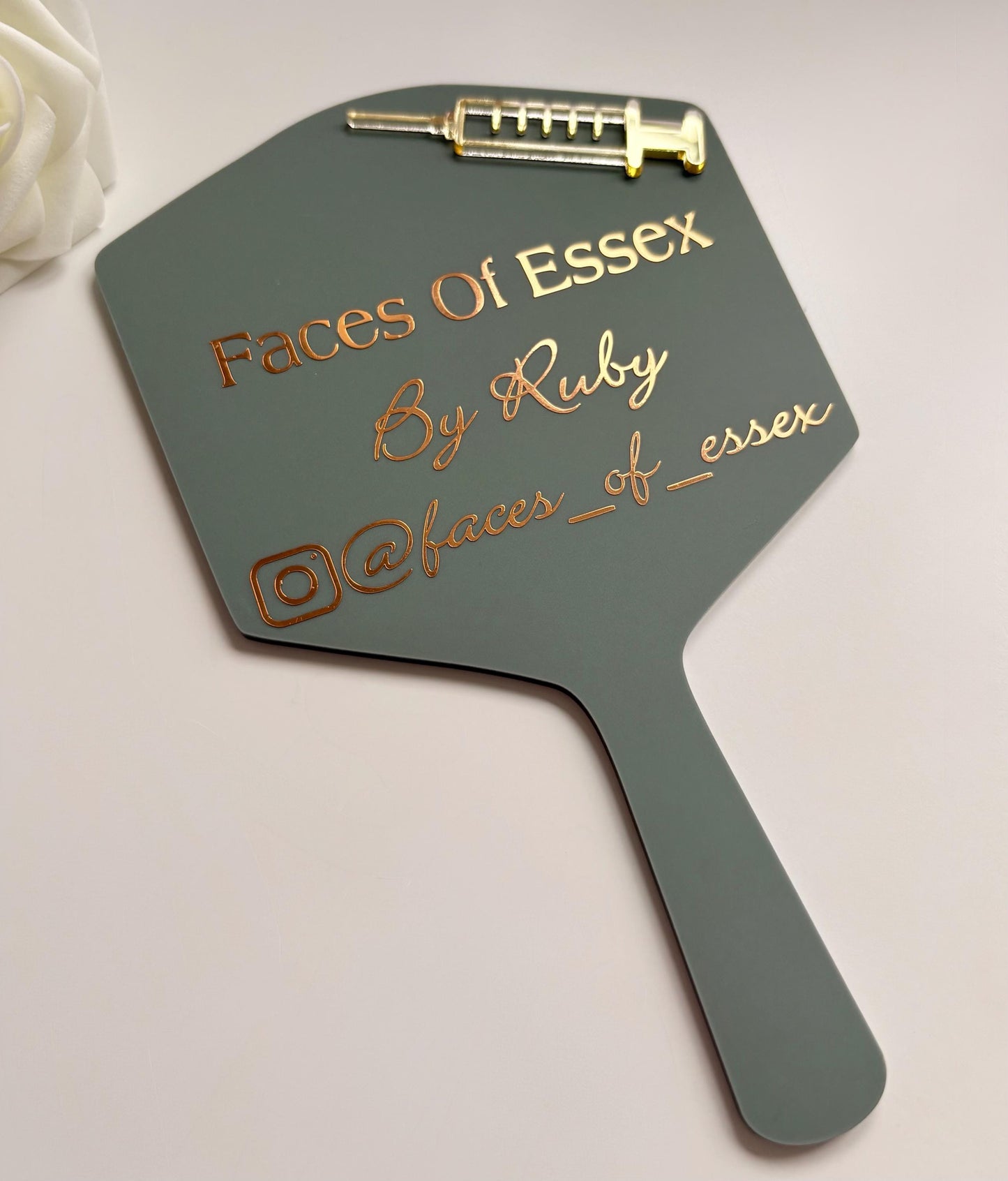 Personalised Aesthetics Mirror Logo | Custom Logo Mirror | Lip Filler Face Paddle