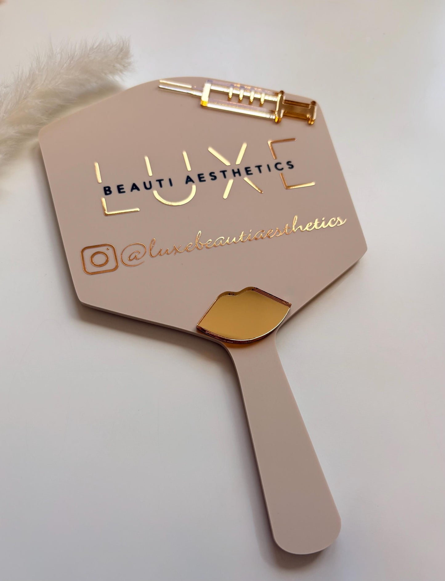 Personalised Aesthetics Handheld Mirror | Custom Logo Mirror | Aesthetics Clinic Mirror | Aestheticians Mirror | Lip Filler | DUO BUNDLE!