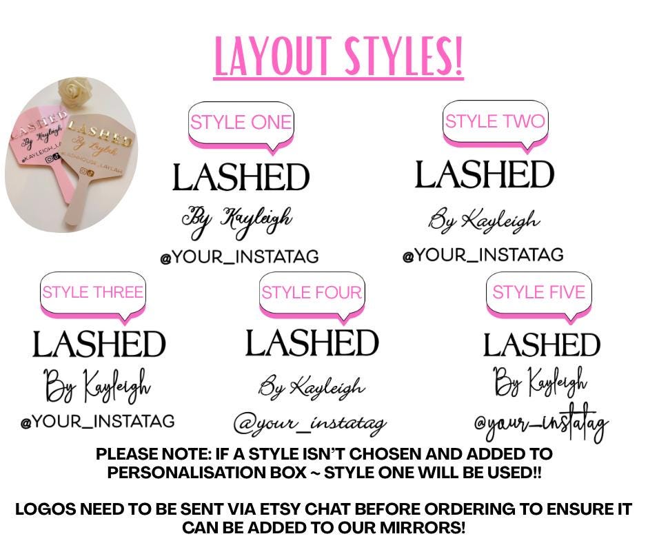 Personalised Eyelash Technician Prop | Handheld Mirror Social Media Prop