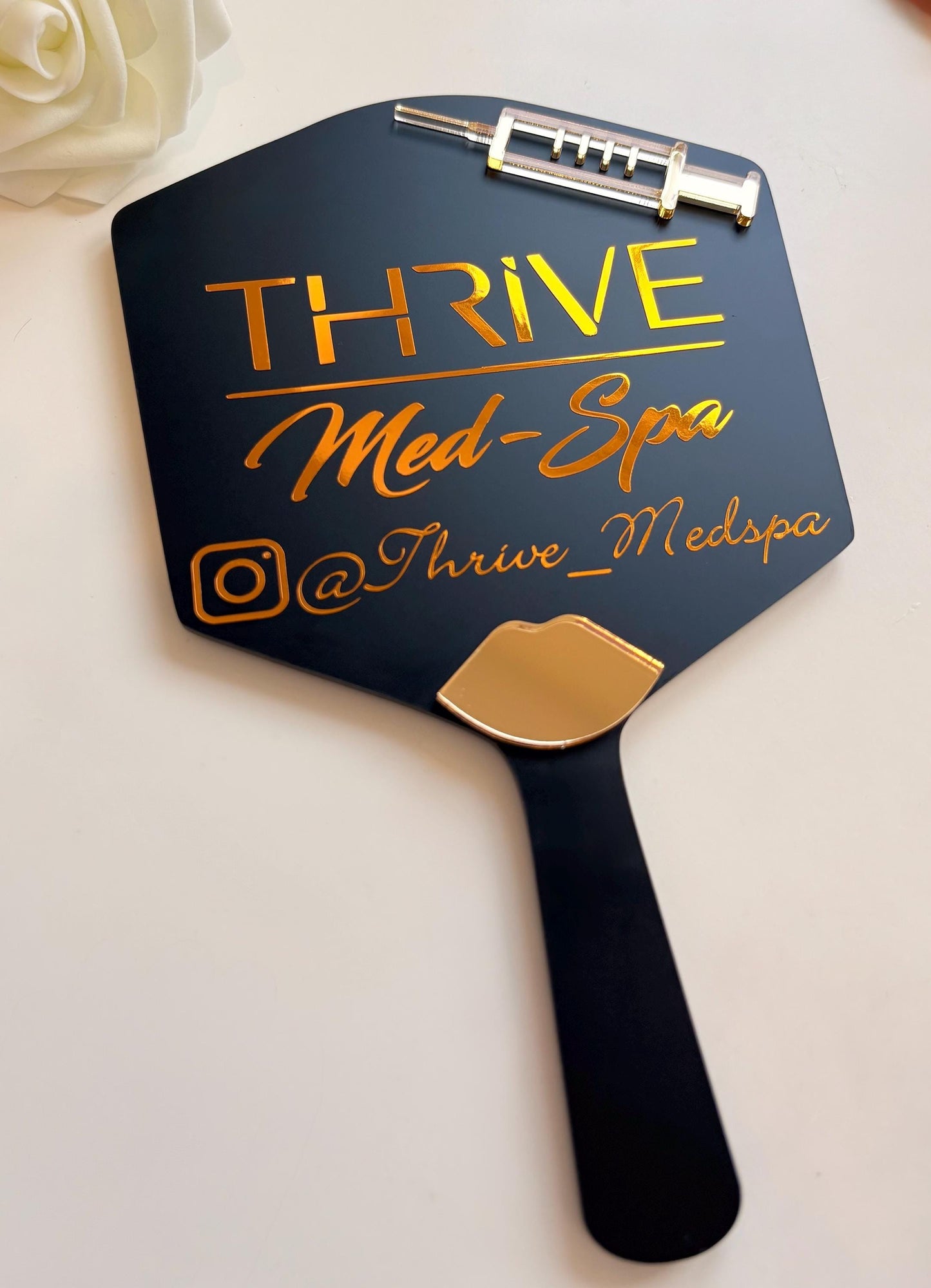 Personalised Aesthetics Mirror Logo | Custom Logo Mirror | Lip Filler Face Paddle