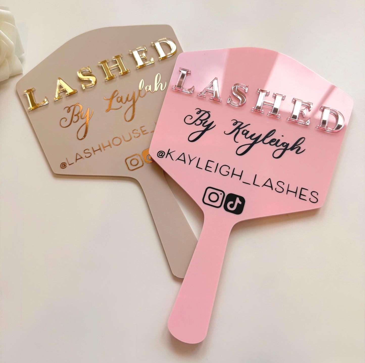 Personalised Eyelash Technician Prop | Handheld Mirror Social Media Prop