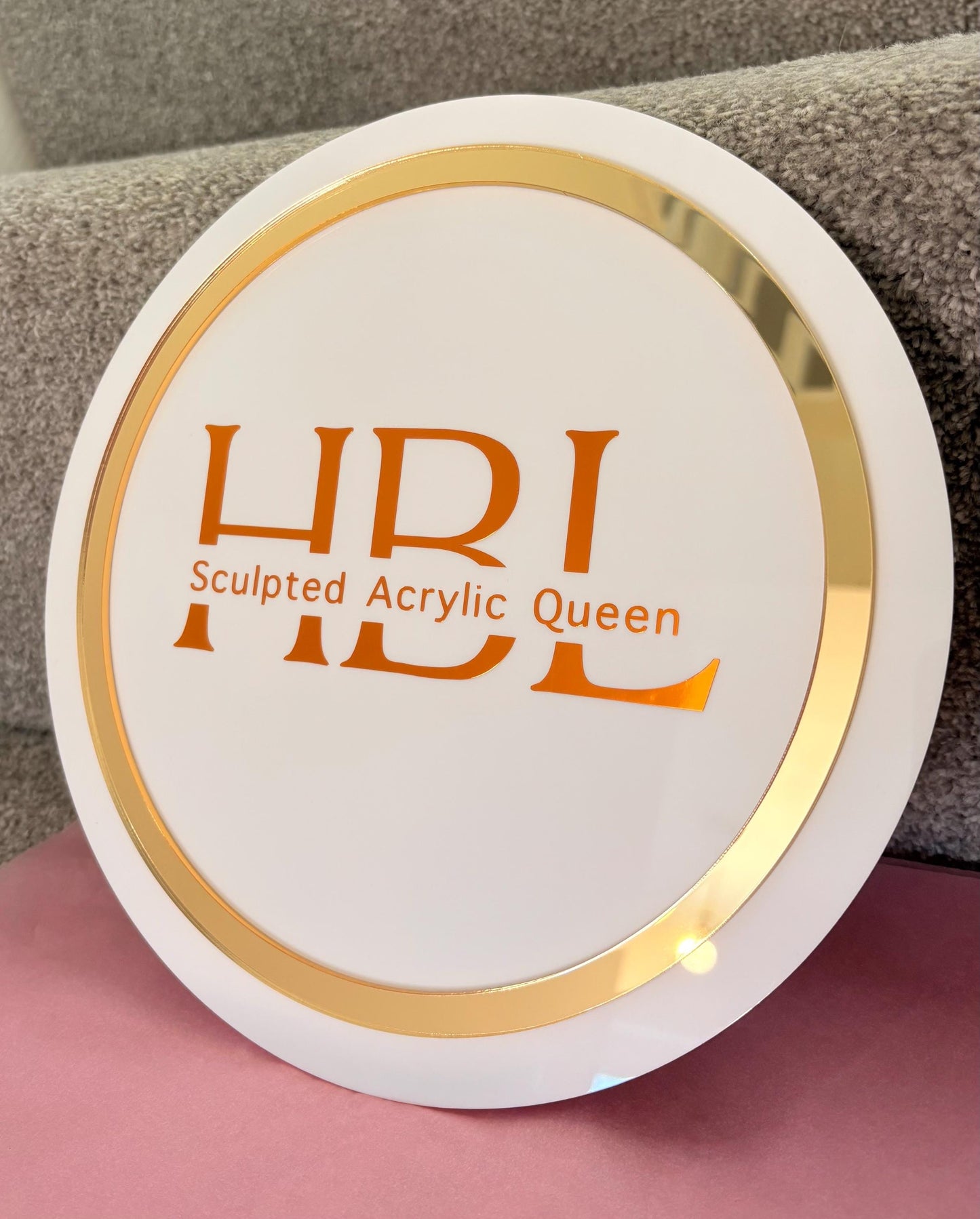 25cm Beauty Acrylic Circle Business Sign