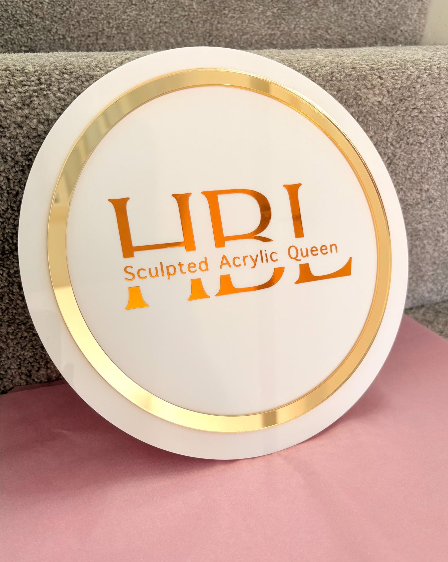 25cm Beauty Acrylic Circle Business Sign
