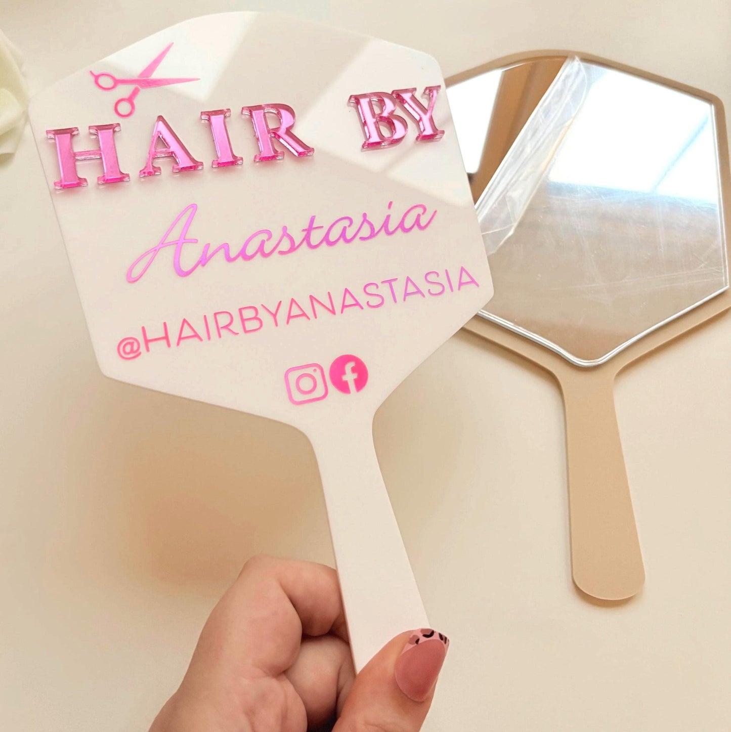 Personalised Hairdresser Mirror Prop | Custom Hair Stylist Photo Prop