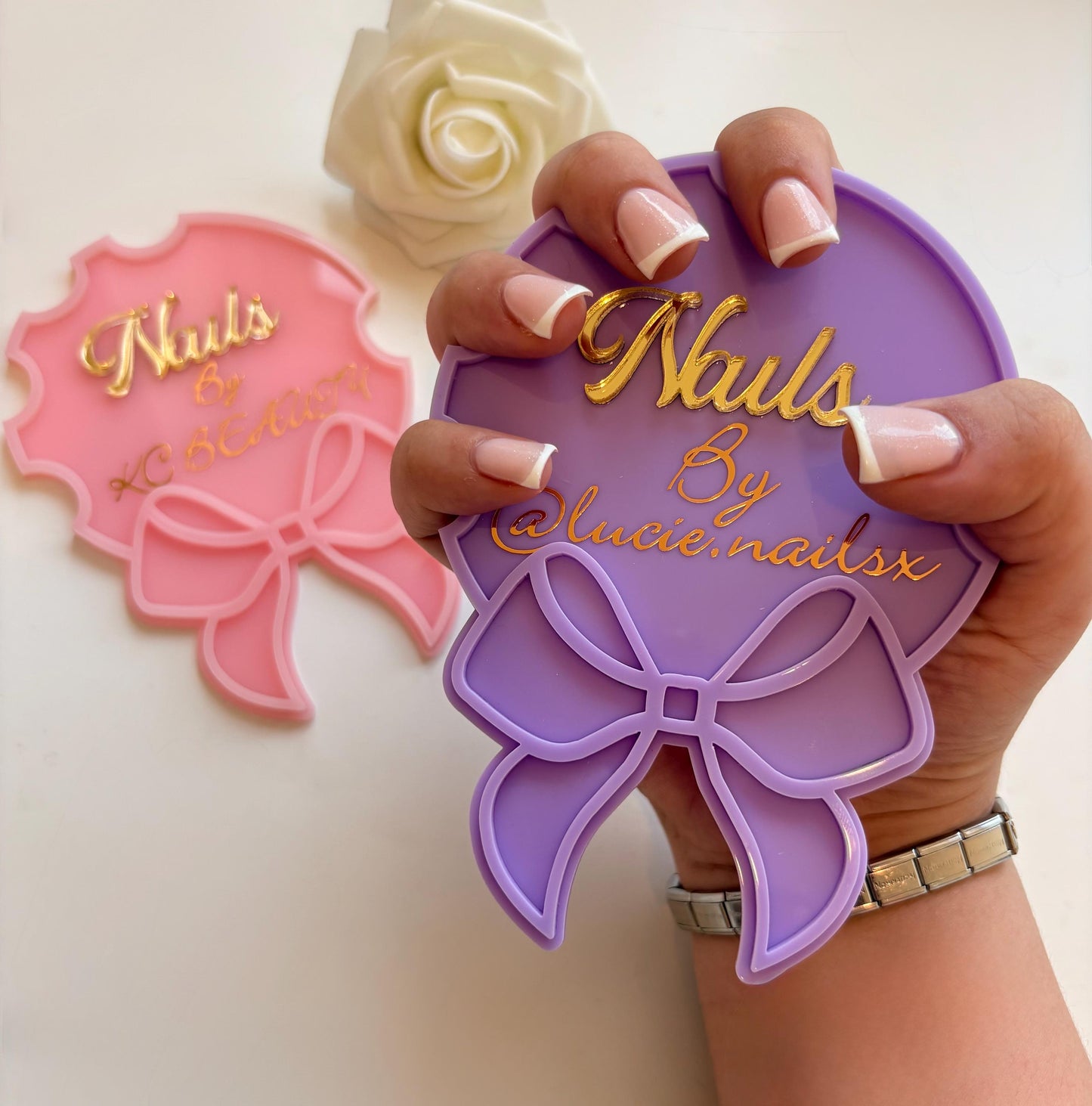 Custom Bow Nailfie Photo Prop | Nail Tech Gift