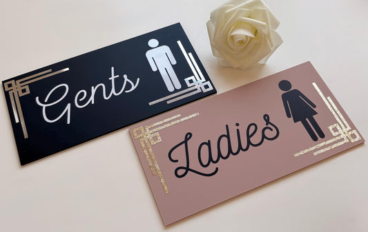 Modern Toilet Sign | Business Signage Pub Restaurant Toilet Sign | Beauty Salon WC Decor