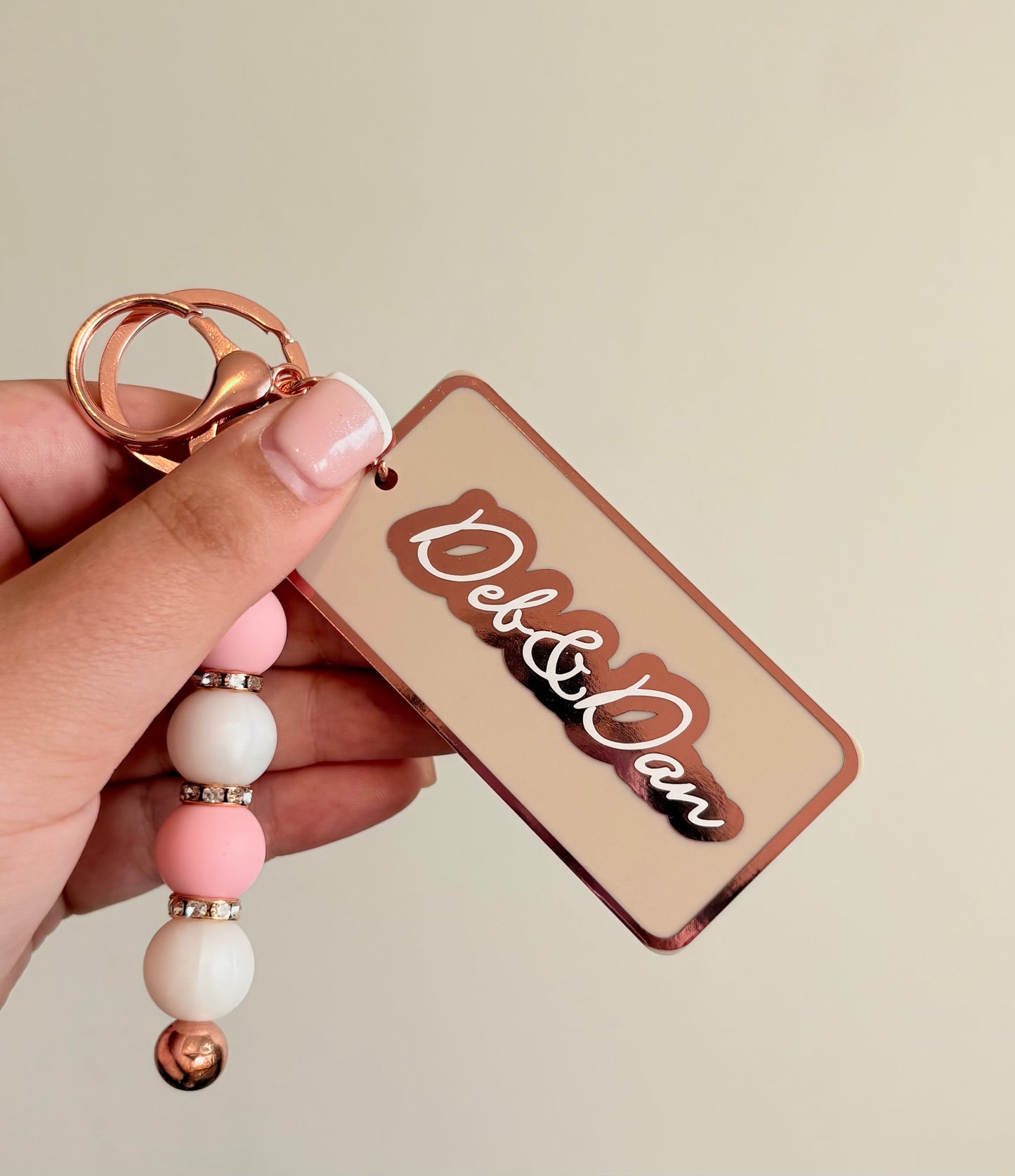 Personalised Beaded Keyring | Beauty Acrylic Keyring