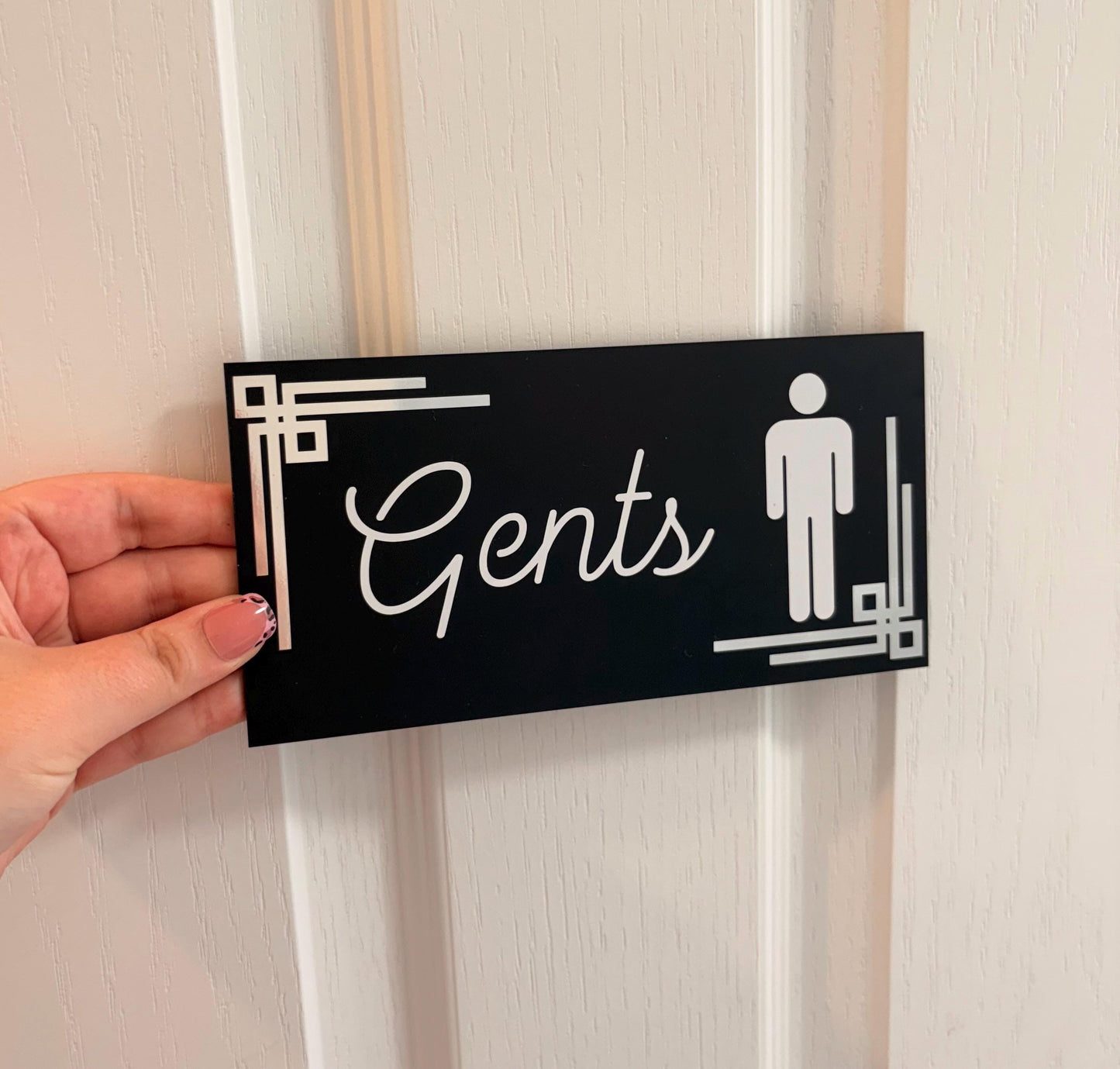 Modern Toilet Sign | Business Signage Pub Restaurant Toilet Sign | Beauty Salon WC Decor