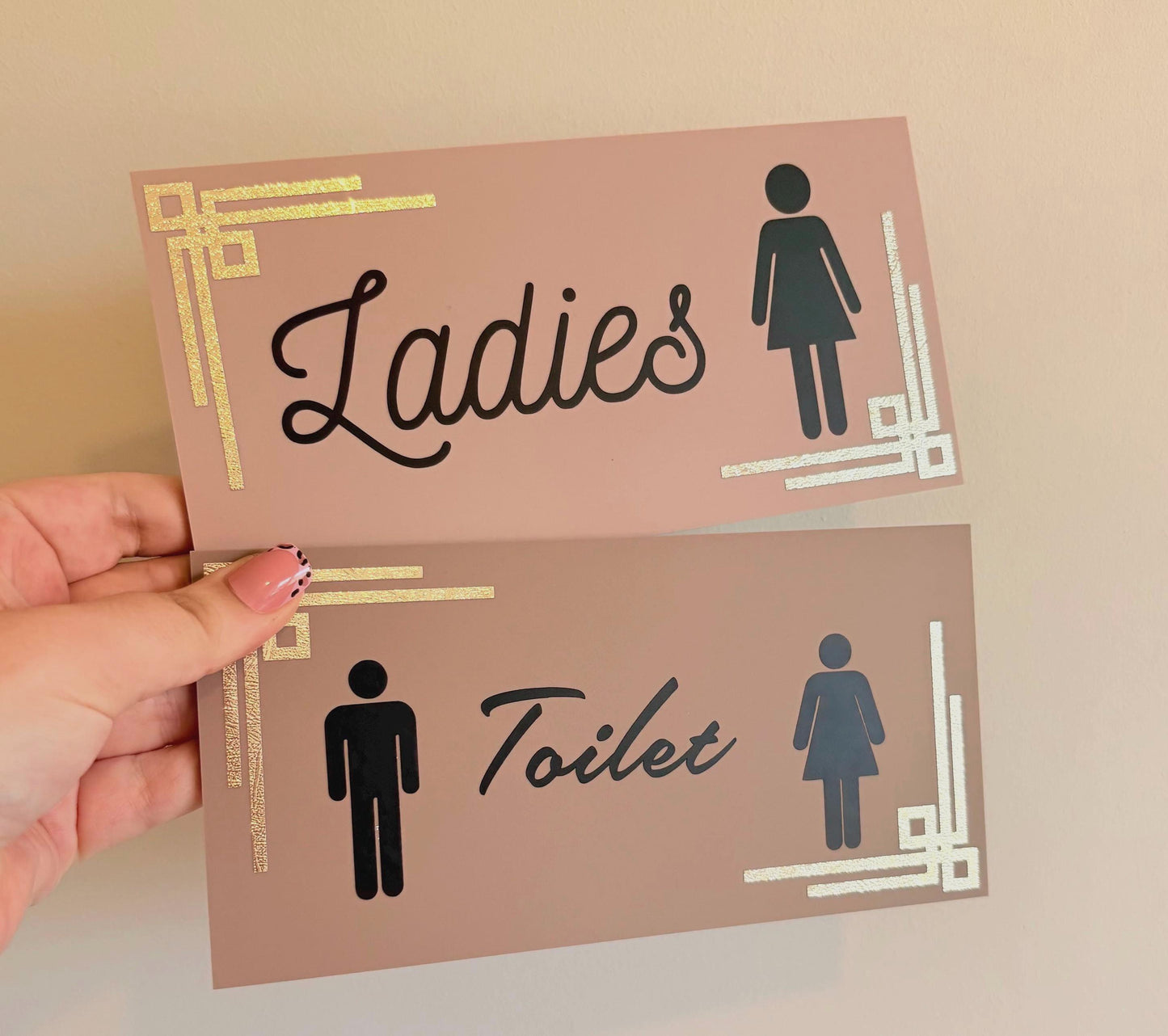 Modern Toilet Sign | Business Signage Pub Restaurant Toilet Sign | Beauty Salon WC Decor