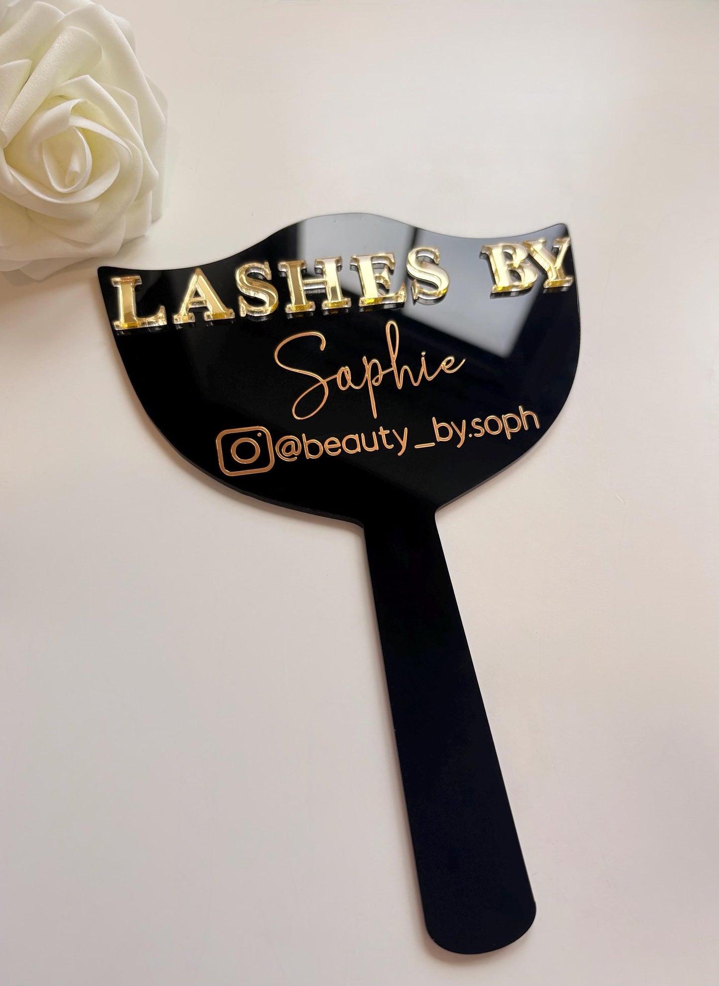 Custom Eyelash Technician Prop | Handheld Mirror