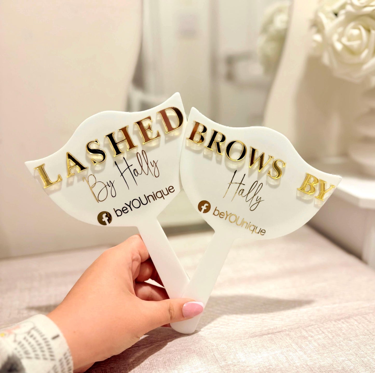 Custom Eyelash Technician Prop | Handheld Mirror