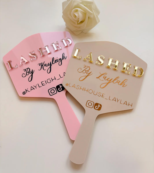 Personalised Eyelash Technician Prop | Handheld Mirror Social Media Prop