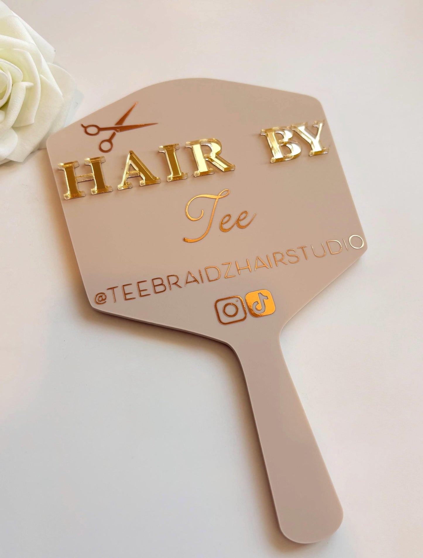 Personalised Hairdresser Mirror Prop | Custom Hair Stylist Photo Prop
