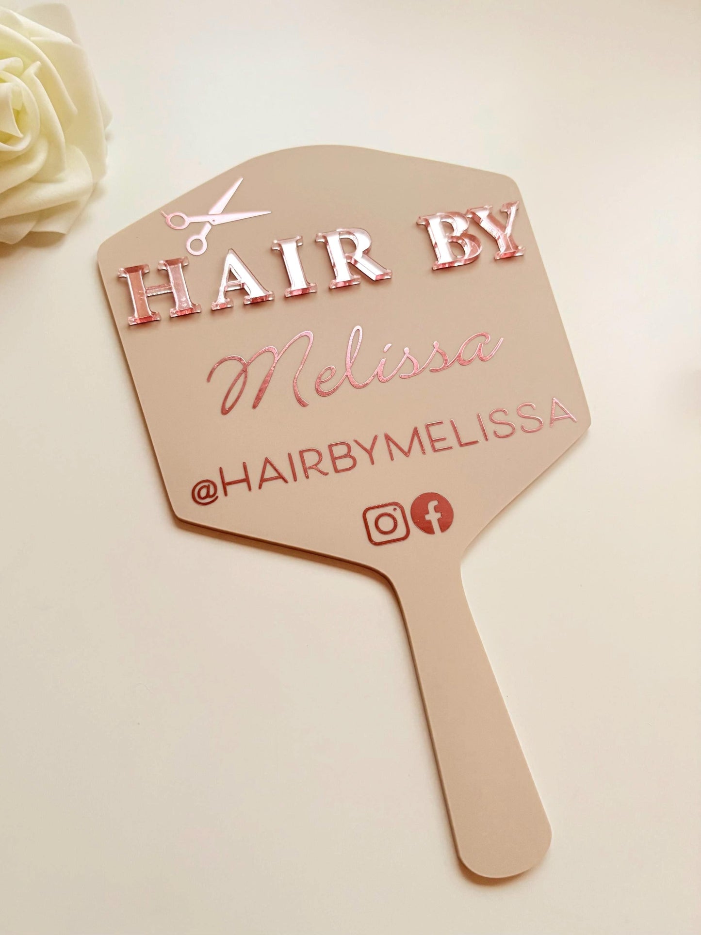 Personalised Hairdresser Mirror Prop | Custom Hair Stylist Photo Prop