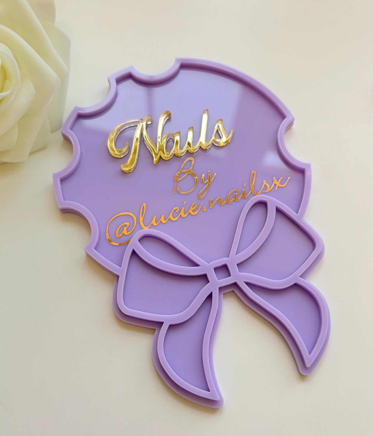 Custom Bow Nailfie Photo Prop | Nail Tech Gift