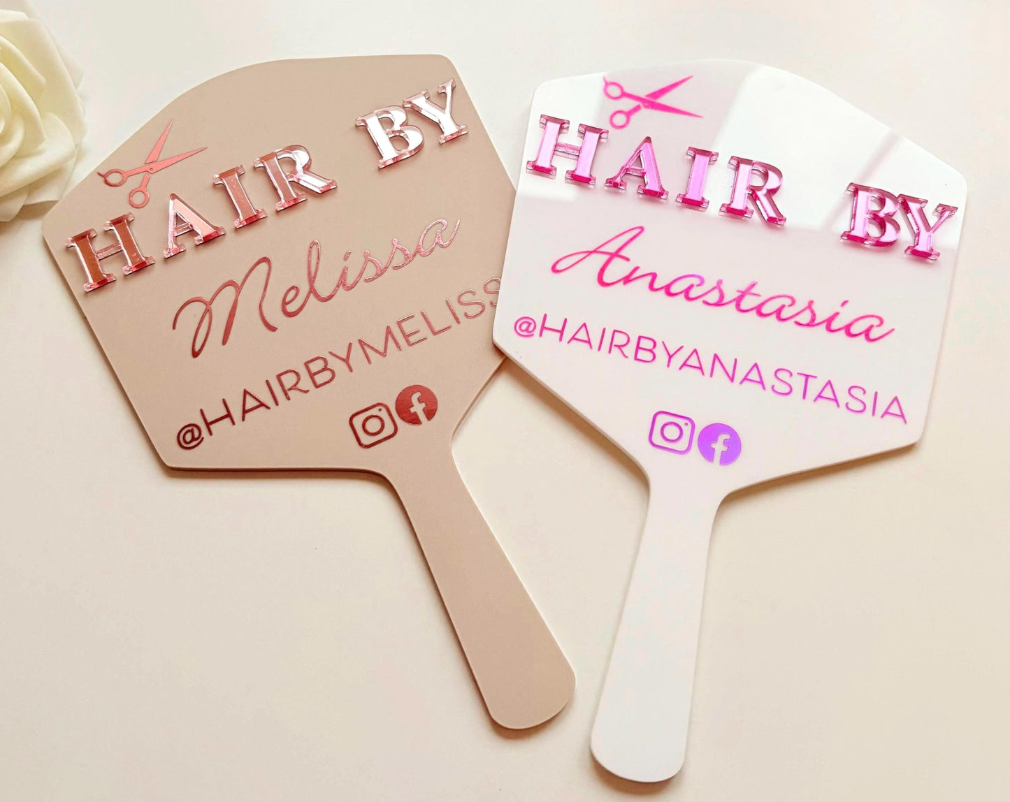 Personalised Hairdresser Mirror Prop | Custom Hair Stylist Photo Prop