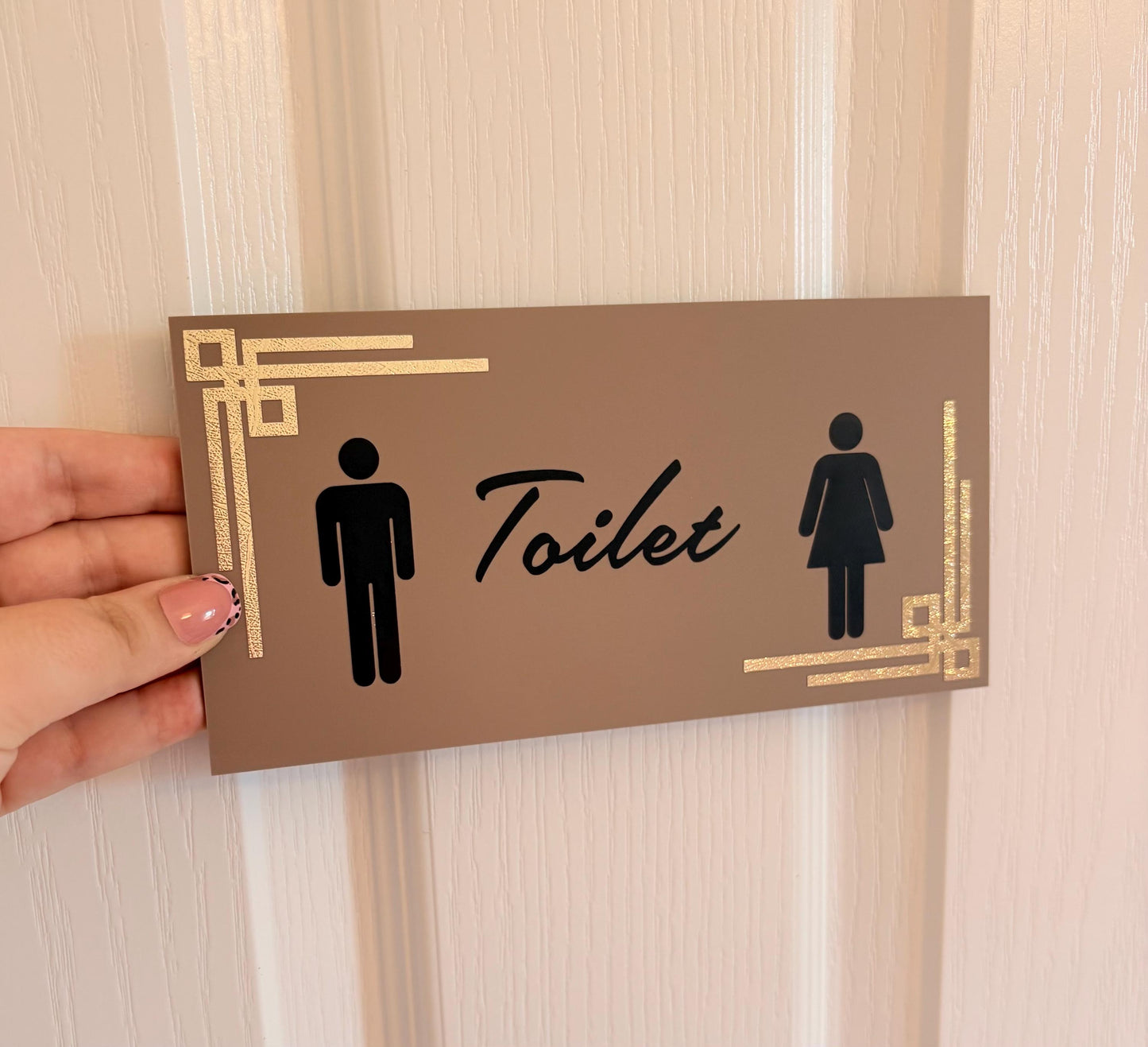 Modern Toilet Sign | Business Signage Pub Restaurant Toilet Sign | Beauty Salon WC Decor