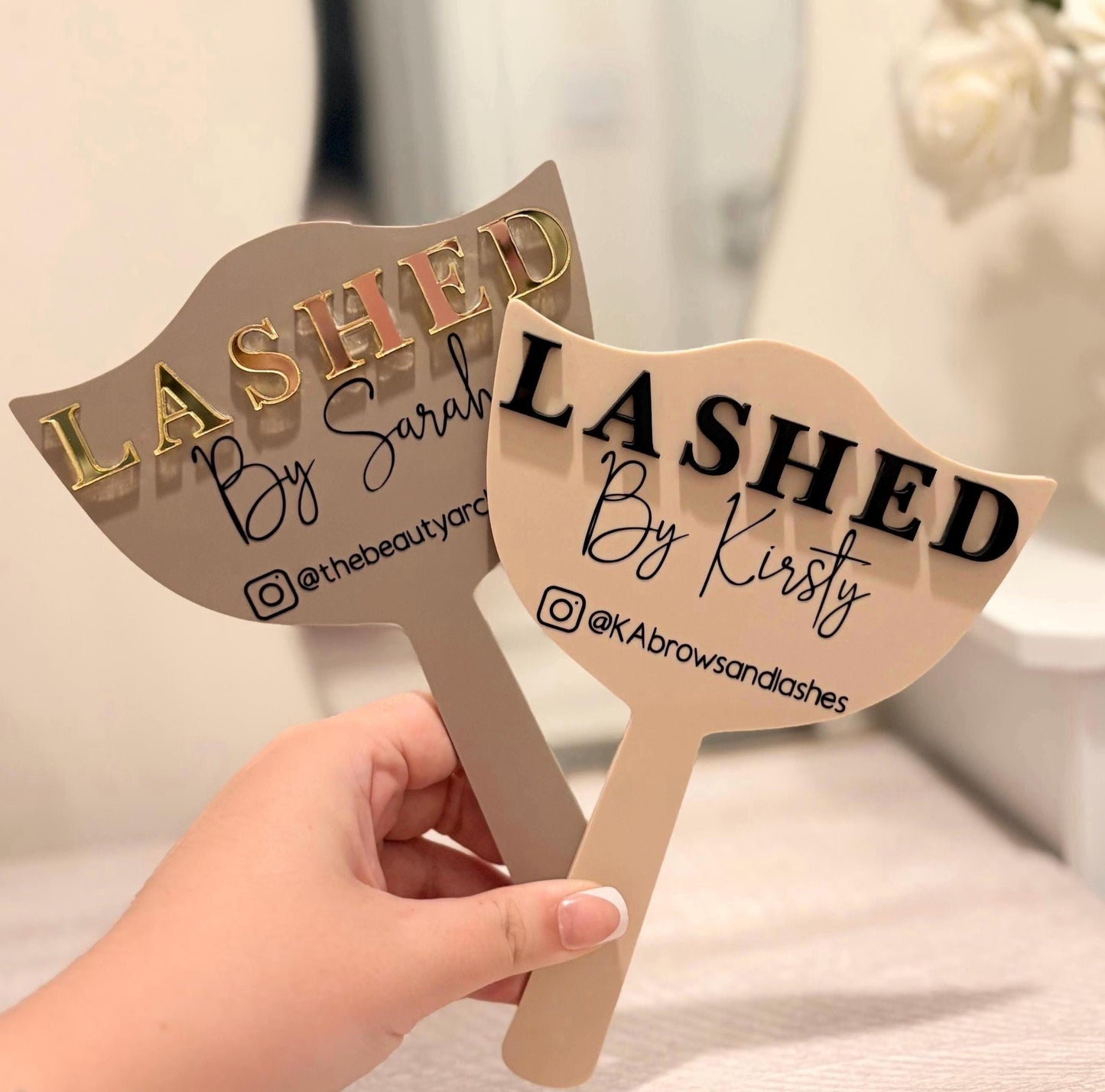Custom Eyelash Technician Prop | Handheld Mirror