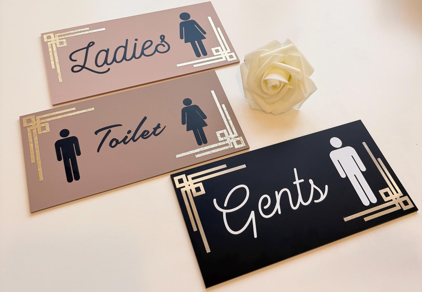Modern Toilet Sign | Business Signage Pub Restaurant Toilet Sign | Beauty Salon WC Decor