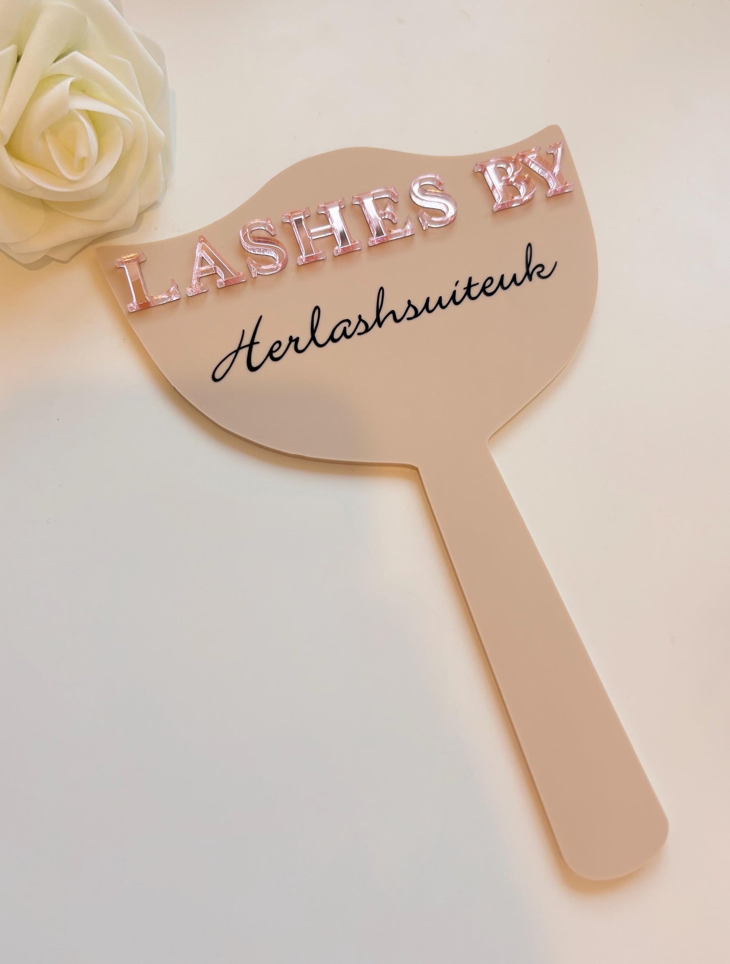 Custom Eyelash Technician Prop | Handheld Mirror