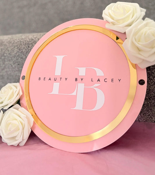 25cm Beauty Acrylic Circle Business Sign