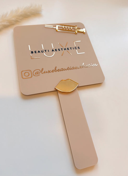 Personalised Square Aesthetics Logo Handheld Mirror