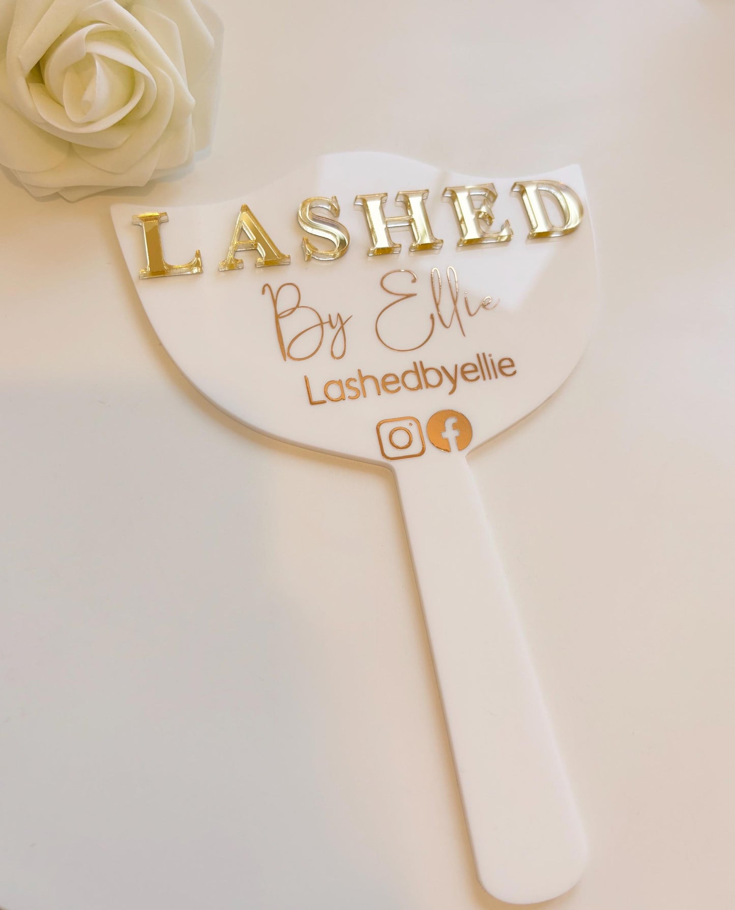 Custom Eyelash Technician Prop | Handheld Mirror