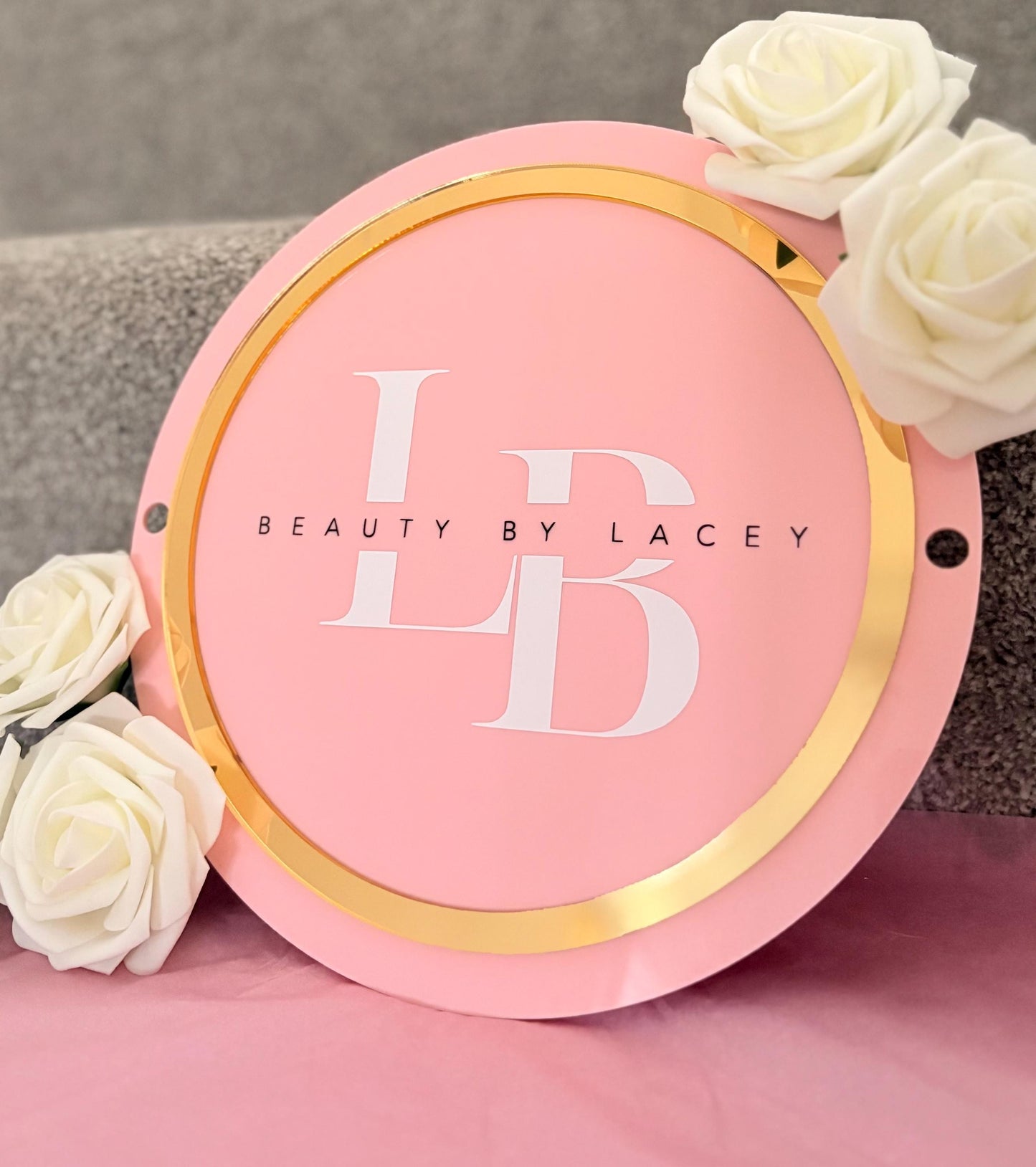 25cm Beauty Acrylic Circle Business Sign