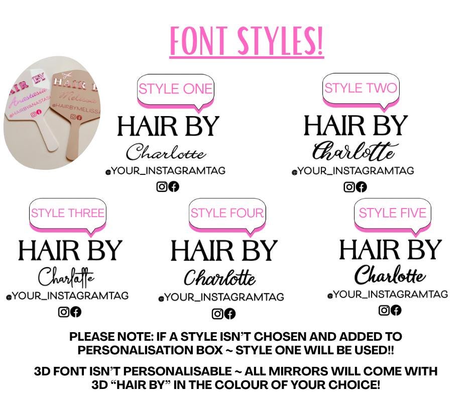 Personalised Hairdresser Mirror Prop | Custom Hair Stylist Photo Prop