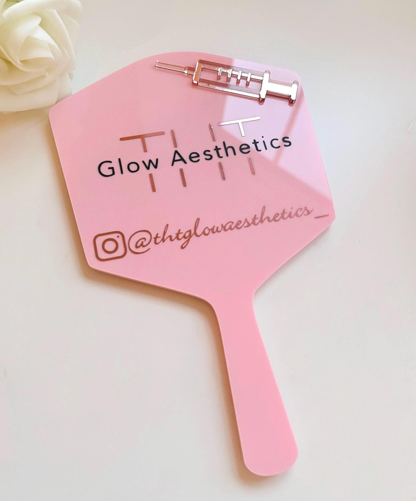 Personalised Aesthetics Mirror Logo | Custom Logo Mirror | Lip Filler Face Paddle