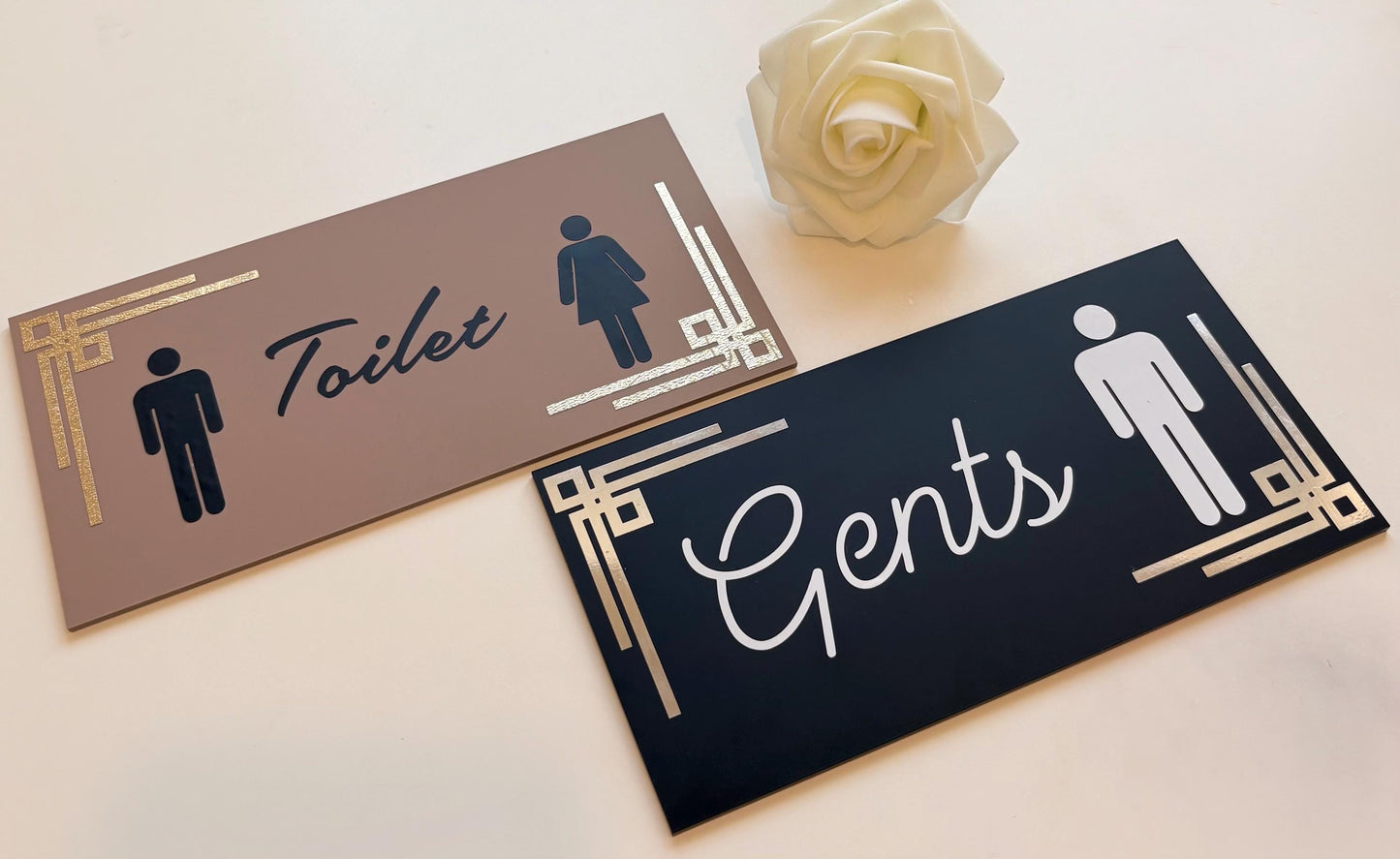 Modern Toilet Sign | Business Signage Pub Restaurant Toilet Sign | Beauty Salon WC Decor