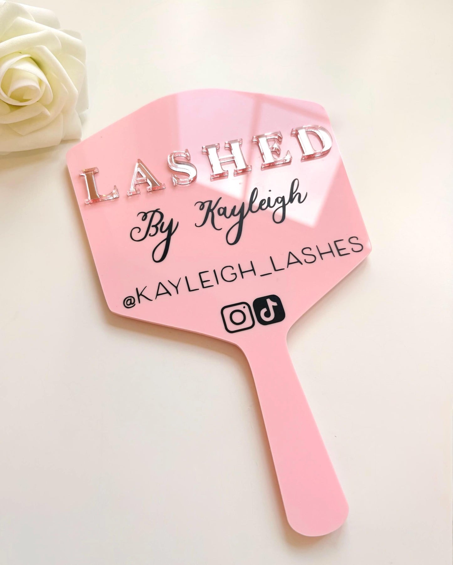 Personalised Eyelash Technician Prop | Handheld Mirror Social Media Prop
